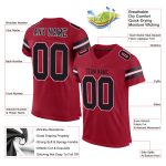 Custom Name and Number Black-White Cardinal Football Jersey - Personalized Authentic Mesh Jersey Personalized Cardinal Black-White