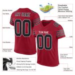 Personalized Cardinal Black-White Authentic Football Jersey - Custom Mesh Design Personalized Cardinal Black-White Mesh Authentic