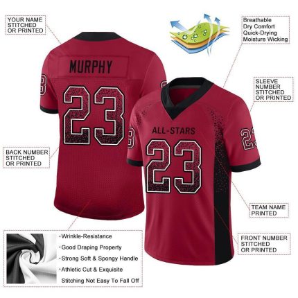 Personalized Black-White Cardinal Drift Fashion Football Jersey - Customizable Sportswear Personalized Cardinal Black-White