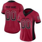 Custom Name and Number Black-White Mesh Drift Fashion Football Jersey Personalized Cardinal Team Personalized Cardinal Black-White
