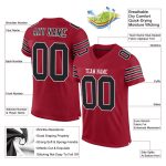 Personalized Black-White Cardinal Football Jersey for Men and Women, Comfortable Mesh Design Personalized Cardinal Black-White
