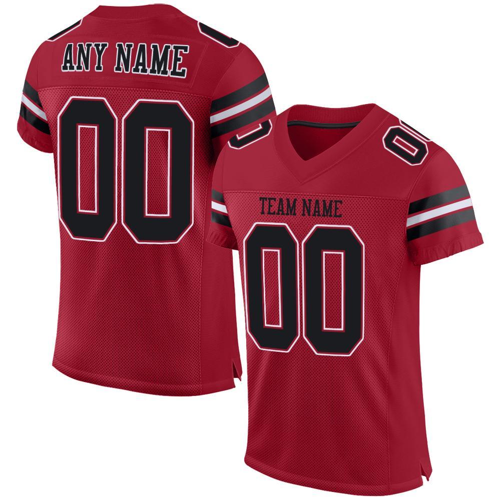 Personalized Black-White Cardinal Mesh Football Jersey for Men and Women Personalized Cardinal Black-White Mesh Football