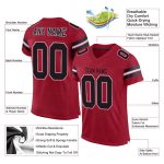 Personalized Black-White Cardinal Mesh Football Jersey for Men and Women Personalized Cardinal Black-White Mesh Football