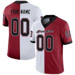 Personalized Black-White Cardinal Fashion Football Jersey - Mesh Split Design Personalized Cardinal Black-White Mesh Split