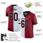 Personalized Black-White Cardinal Fashion Football Jersey - Mesh Split Design Personalized Cardinal Black-White Mesh Split