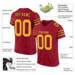 Personalized Gold Black Cardinal Football Jersey - Authentic Mesh Sportswear Personalized Cardinal Gold-Black Mesh Authentic