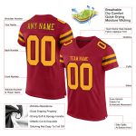 Custom Name Number Personalized Cardinal Gold-Black Mesh Football Jersey - Authentic Team Apparel Personalized Cardinal Gold-Black
