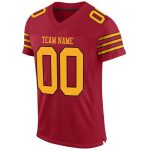 Personalized Cardinal Gold Black Football Jersey for Men and Women - Mesh Design 2 Personalized Cardinal Gold-Black Mesh