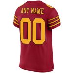 Personalized Cardinal Gold Black Football Jersey for Men and Women - Mesh Design 2 Personalized Cardinal Gold-Black Mesh