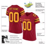 Personalized Gold-Black Cardinal Football Jersey - Custom Mesh Sports Apparel Personalized Cardinal Gold-Black Mesh Football
