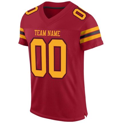 Personalized Gold-Black Cardinal Football Jersey - Custom Mesh Sports Apparel Personalized Cardinal Gold-Black Mesh Football