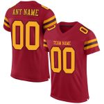 Personalized Gold-Black Cardinal Football Jersey - Custom Mesh Sports Apparel Personalized Cardinal Gold-Black Mesh Football