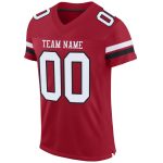 Personalized Football Jersey - Custom White-Black Cardinal Mesh Design Personalized Cardinal White-Black Mesh Football Jersey