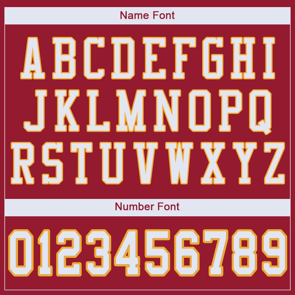 Personalized White-Gold Mesh Football Jersey for Fans | Cardinal Design Personalized Cardinal White-Gold Mesh Football Jersey - Image 5