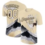 Personalized 3D Animal Crane Performance T-Shirt in Cream Black City Design Personalized City Cream Black 3D Animal Crane