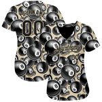 Customized 3D Black Cream City Baseball Jersey for Billiards & Snooker 8 Ball Personalized City Cream Black 3D Billiards