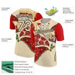 Personalized 3D Food Pizza T-Shirt for Men - Cream Black Color, Performance Fit, Custom City Design Personalized City Cream
