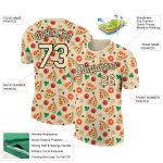 Custom 3D Food Pizza T-Shirt - City Cream Black Performance Tee Personalized City Cream Black 3D Food Pizza Performance T-Shirt