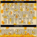 Custom Name and Number 3D Pattern Design T-Shirt - Personalized Rupee Sign Money Theme Cream Black Performance Shirt Personalized