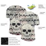 Custom 3D Skull Black Fashion Performance T-Shirt - Personalized City Design Personalized City Cream Black 3D Skull Fashion
