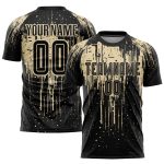Custom black and cream soccer jersey