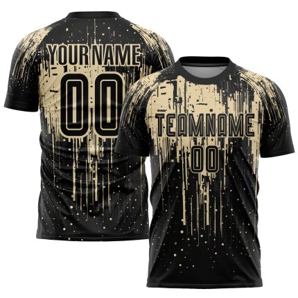 Custom Name and Number Soccer Uniform Jersey Personalized City Cream Black Sublimation Personalized City Cream Black Sublimation