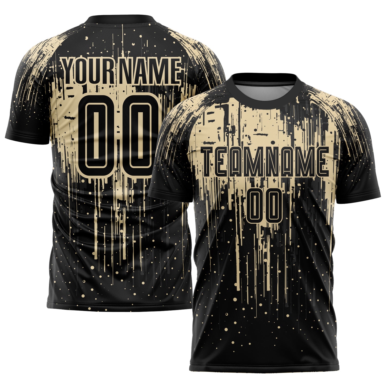 Custom Name and Number Soccer Uniform Jersey Personalized City Cream Black Sublimation Personalized City Cream Black Sublimation