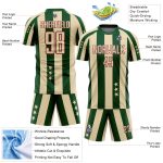 Custom Soccer Uniform Jersey with Personalized Name, Number, Cream Green Crimson Stars & Squares Design for Teams Personalized