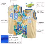 Custom Name Number Basketball Jersey Beach Print Seashells Starfish Light Blue White 3D Pattern Personalized City Jersey