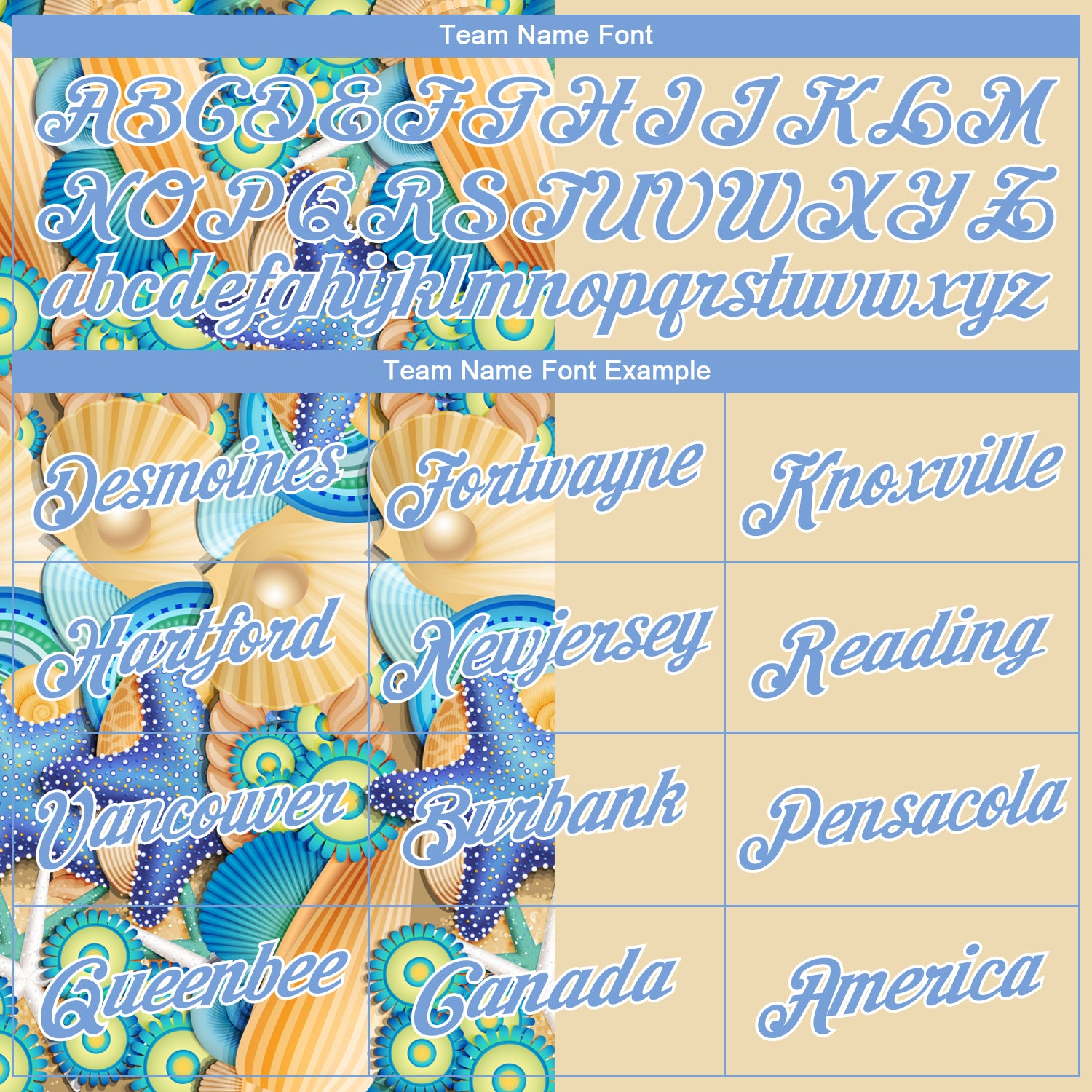 Personalized City Cream Light Blue-White 3D Pattern Beach Seashells And Starfishes Authentic Basketball Jersey Team Custom Name and Number Custom Name Number Basketball Jersey Beach Print Seashells Starfish Light Blue White 3D Pattern Personalized City Jersey - Image 3