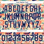 Custom Name and Number Performance T-Shirt - Personalized Abstract Doodle Design in Navy-White 3D Pattern for Team Use Personalized