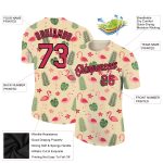 Personalized Tropical Hawaii Flamingo Performance T-Shirt, Custom Name & Number, Neon Pink-Black 3D Pattern Design Personalized