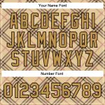Personalized Varsity Letterman Jacket - Cream Old Gold Black Light Pink Check 3D Pattern Bomber Full-Snap Design Personalized