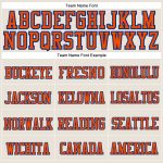 Custom Name and Number Cuffed Knit Hat in Orange-Royal for Personalized City Team Personalized City Cream Orange-Royal Stitched