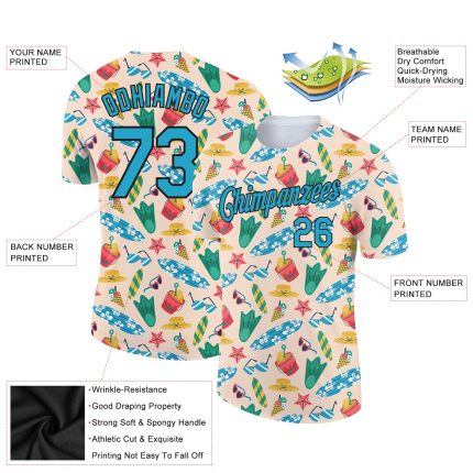 Custom Team T-Shirt with Panther Blue-Black 3D Pattern Design for Hawaii Summer Holiday - Personalized with Name & Number