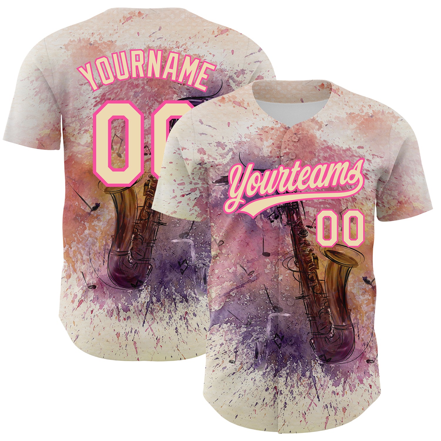Personalized 3D International Jazz Day Baseball Jersey Cream Pink City Design Personalized City Cream Pink 3D International