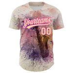 Personalized 3D International Jazz Day Baseball Jersey Cream Pink City Design Personalized City Cream Pink 3D International