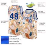 Custom City Cream Basketball Jersey with 3D Seashells and Starfish Design - Royal-White Personalized City Cream Royal-White