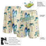 Custom Name Number Basketball Shorts Hawaii Coconut Palms 3D Pattern Teal City Cream Authentic Design Personalized City Cream