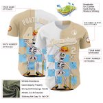 Custom 3D Pattern Skeleton Baseball Jersey with Name & Number - Personalized City Cream White Rave Design Personalized City