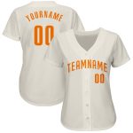 Custom Name and Number Authentic Baseball Jersey in Cream Bay Orange - Personalized Team Jersey Personalized Cream Bay Orange