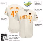 Custom Name and Number Authentic Baseball Jersey in Cream Bay Orange - Personalized Team Jersey Personalized Cream Bay Orange