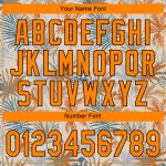 Personalized 3D Hawaii Palm Leaves Baseball Jersey in Cream Bay Orange-Brown Personalized Cream Bay Orange-Brown 3D Hawaii