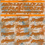 Personalized 3D Hawaii Palm Leaves Baseball Jersey in Cream Bay Orange-Brown Personalized Cream Bay Orange-Brown 3D Hawaii