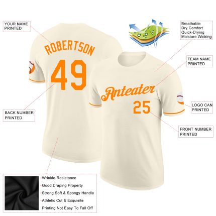 Custom Cream Bay Orange Performance T-Shirt for Men and Women - Soft, Breathable Activewear Personalized Cream Bay Orange
