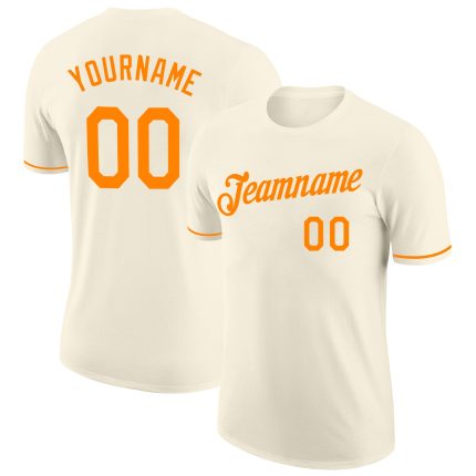 Custom Cream Bay Orange Performance T-Shirt for Men and Women - Soft, Breathable Activewear Personalized Cream Bay Orange