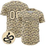 Personalized Black Cream 3D Snake Baseball Jersey for Animal Lovers Personalized Cream Black 3D Animal Snake Baseball Jersey
