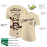 Custom 3D Cowboy T-Shirt in Cream and Black - Performance Wear for Men Personalized Cream Black 3D Cowboy Performance T-Shirt