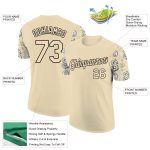 3D Dollar Sign Money Theme Personalized Performance T-Shirt in Cream Black Personalized Cream Black 3D Dollar Sign Money
