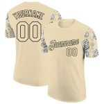 3D Dollar Sign Money Theme Personalized Performance T-Shirt in Cream Black Personalized Cream Black 3D Dollar Sign Money